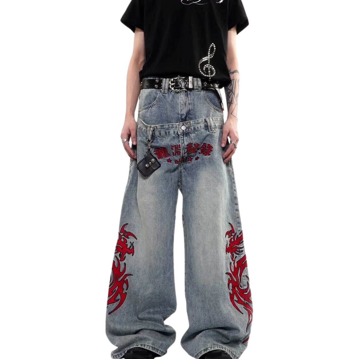 Vintage Embroidered Balloon Leg Jeans