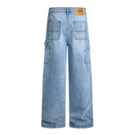 Zipped Panelled Streetwear Baggy Straight-Leg Jeans