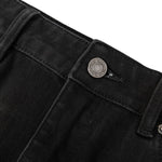 Vintage Black Whisker Denim Mini Skirt