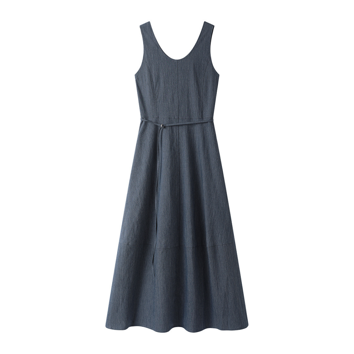 Scoop Neck Sleeveless Denim Maxi Dress