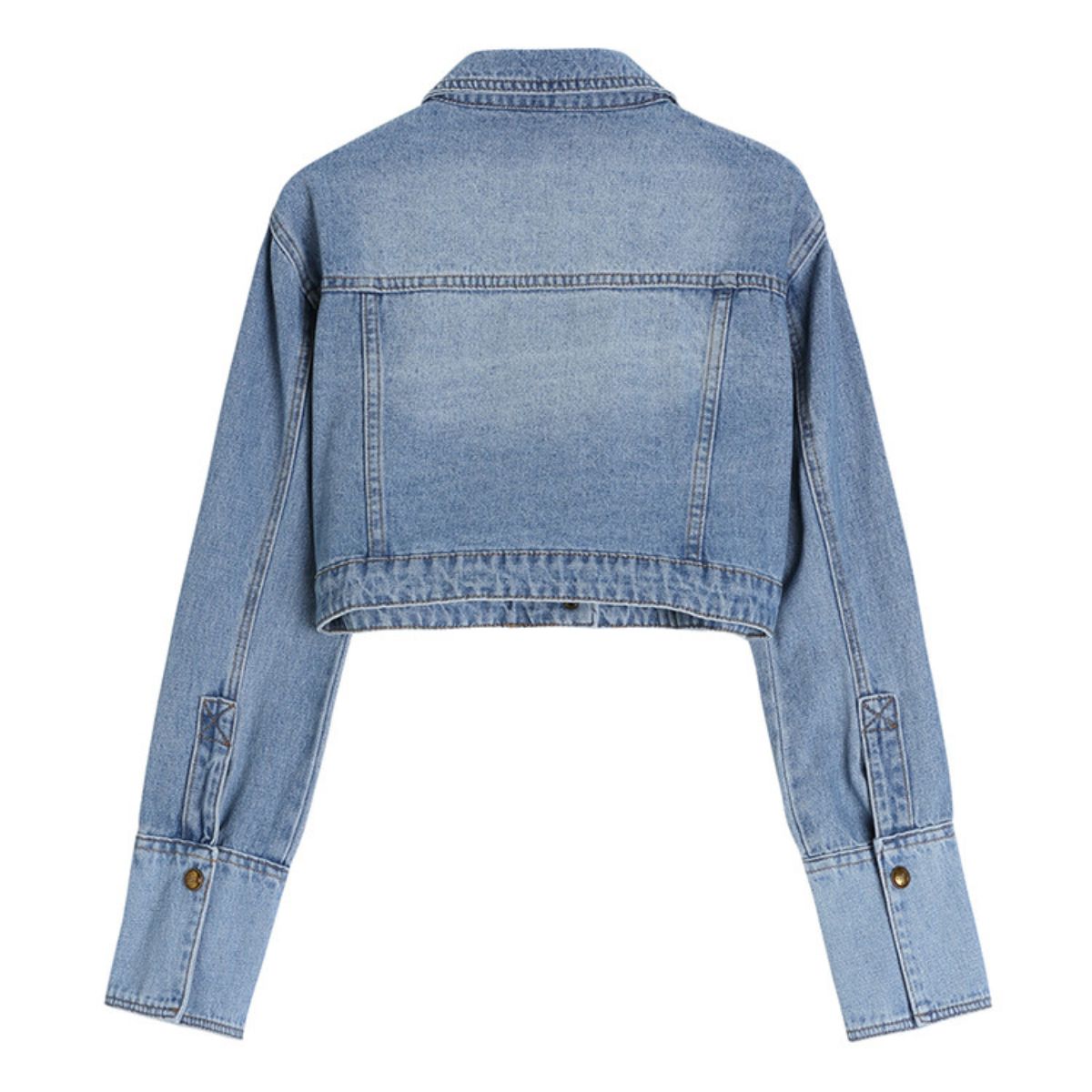Vintage Washed Cropped Denim Jacket