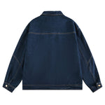 Retro Double-row Metal Studs Decorated Basic High-sense Denim Jacket