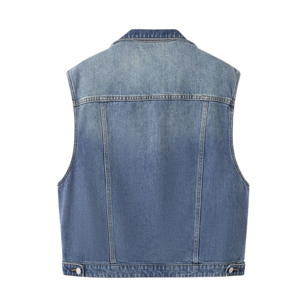 Spring Summer Sleeveless Loose Fit Denim Vest Top