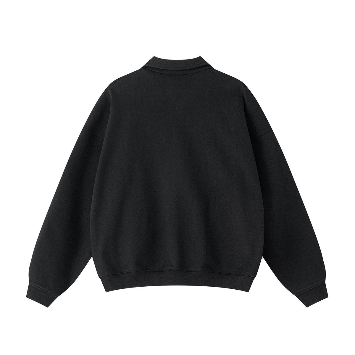 Relaxed Zip-Front Solid Color Sweatshirt