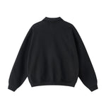 Relaxed Zip-Front Solid Color Sweatshirt