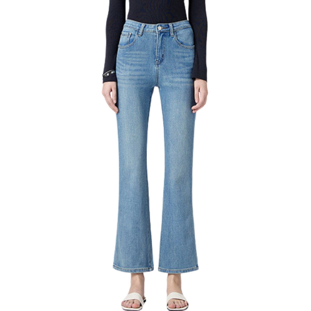 Risen Women's High-Rise Ankle Bootcut Jeans