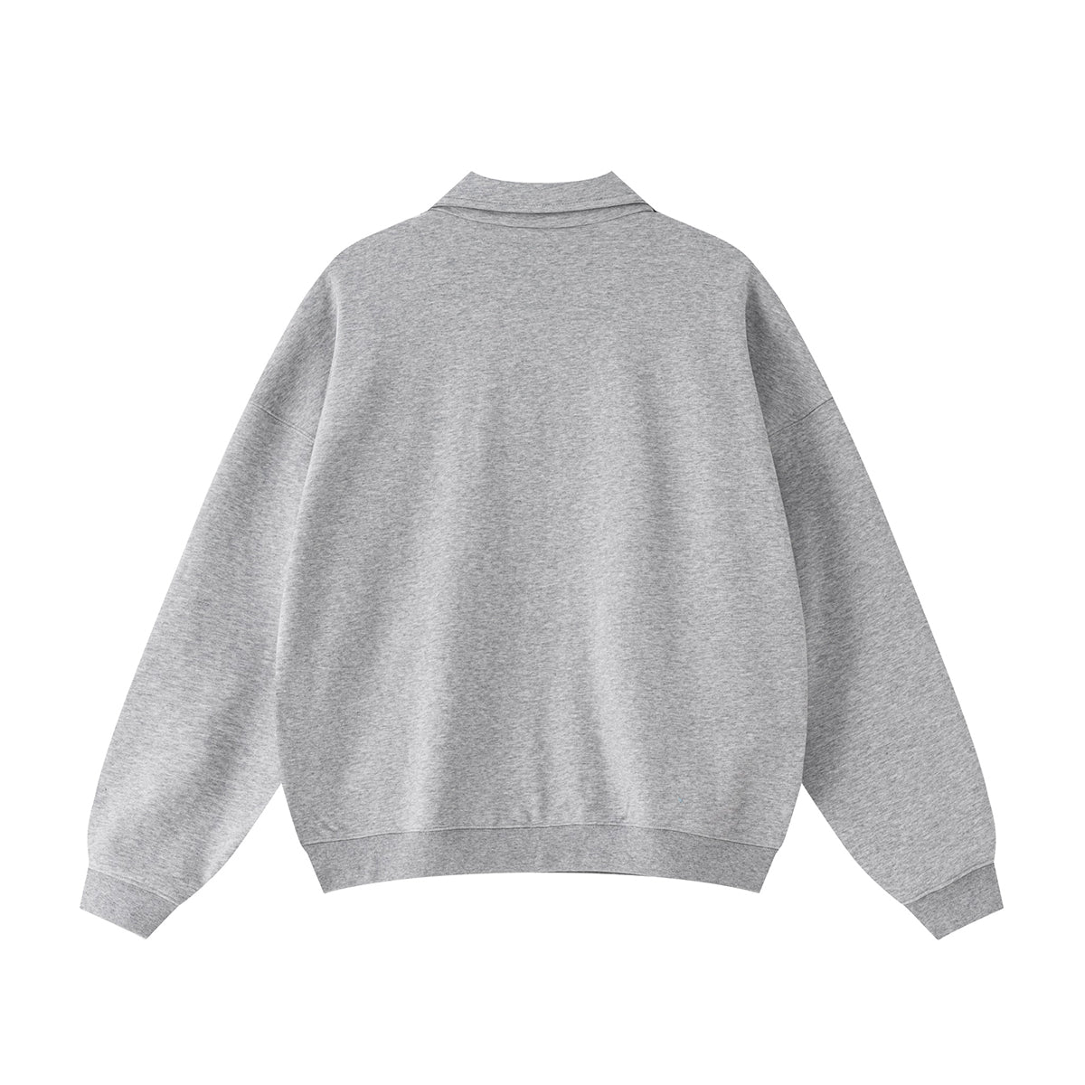 Relaxed Zip-Front Solid Color Sweatshirt