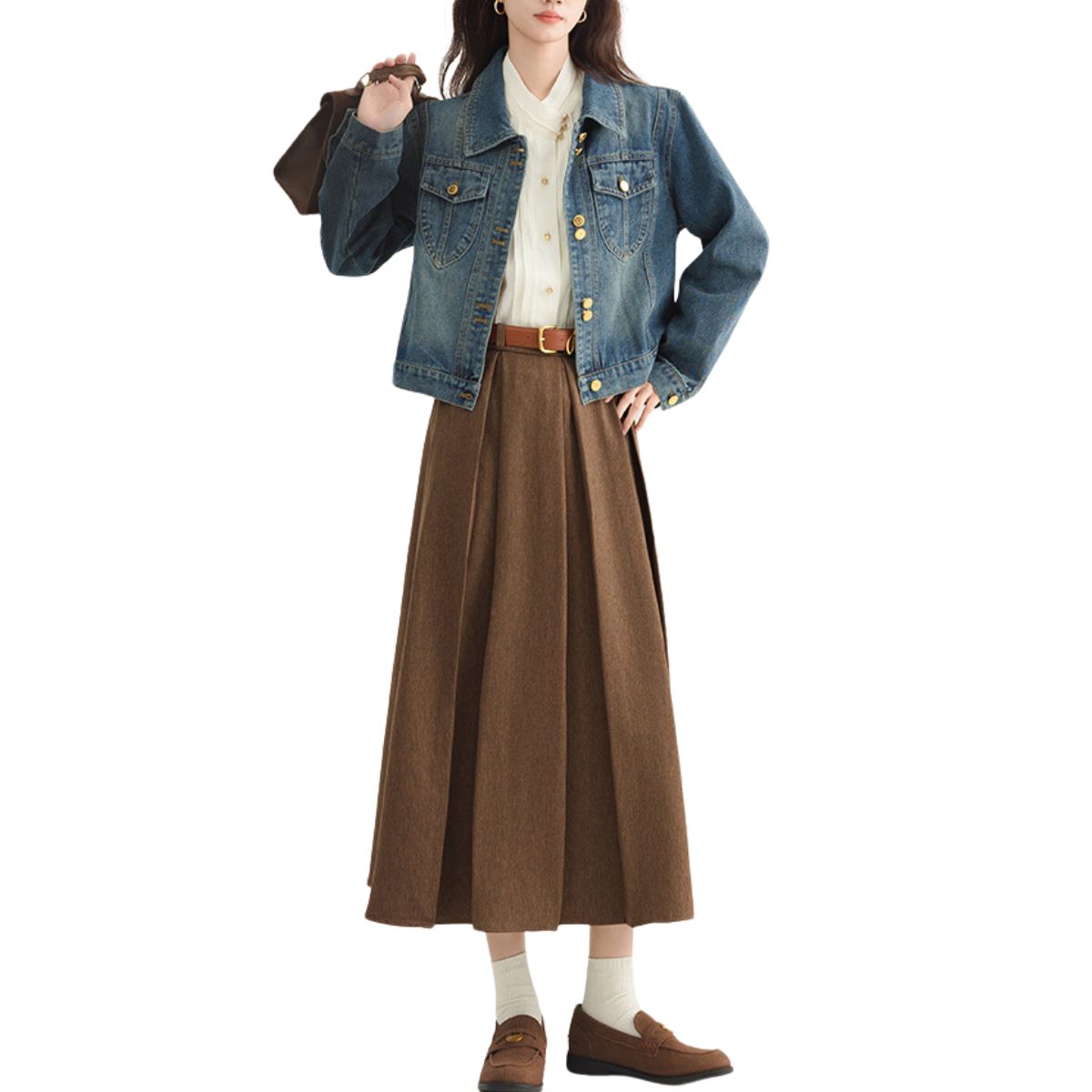 Women's Washed Denim Trucker Jacket