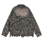 Loose Lighting Pattern Hip-hop Designer Denim Jacket