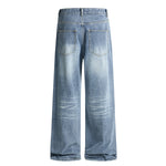 Comfort Fit Light Blue Wide Leg Everyday Jeans