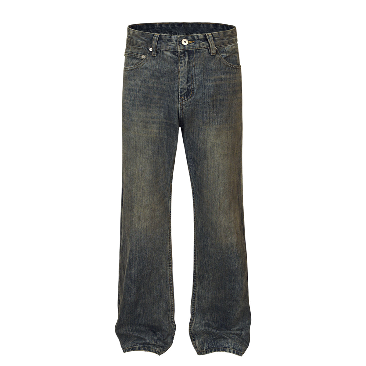 Wrinkle Wash Vintage Straight Jeans