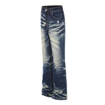 Vintage Distressed Slim Flare Jeans