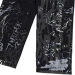 Smoke Rise Graffiti Black Wide-Leg Printed Jeans