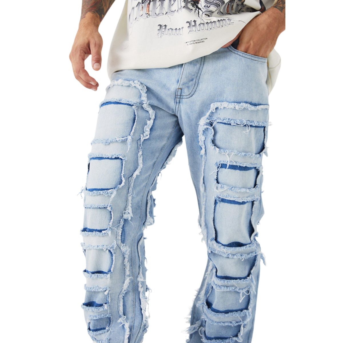 Smoke Rise Men's Ripped Stacked Skinny Jeans