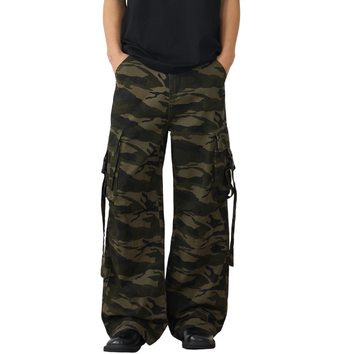 Camouflage Straight Leg Cargo Trousers