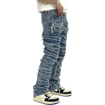 Smoke Rise Men's Distressed Stacked Slim Fit Jeans