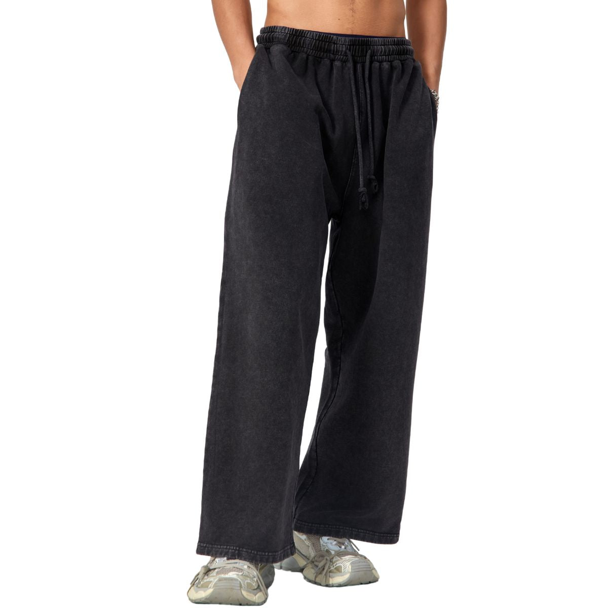 Stone Wash Straight Leg Joggers