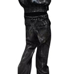 Smoke Rise Raw Hem Wide-Leg Distressed Jeans