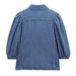 Women's denim lapel casual jacket