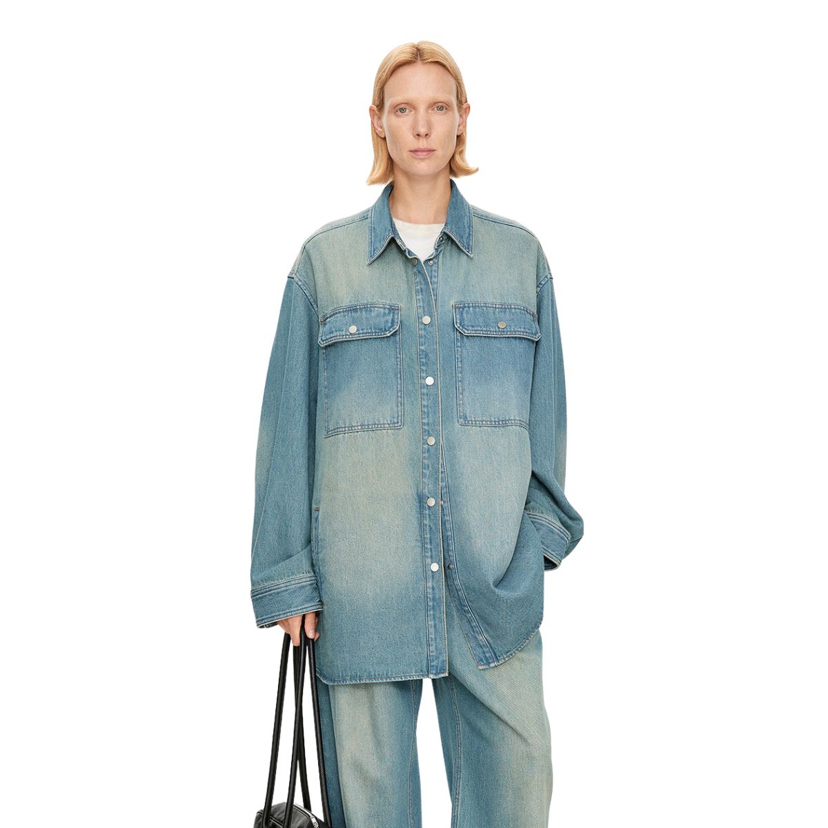 Oversized Vintage Washed Denim Shacket