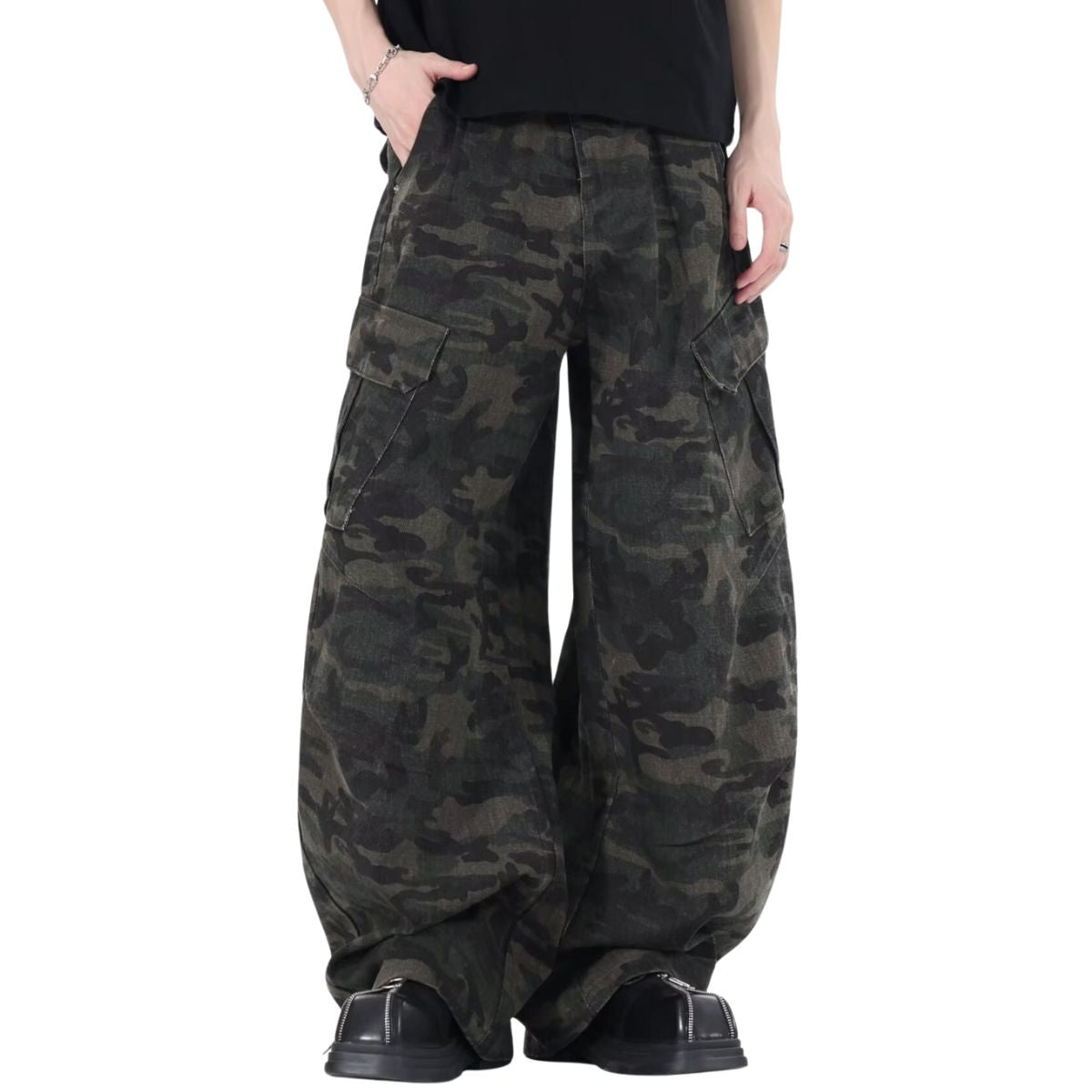 Baggy Camouflage Cargo Denim Pants