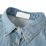 Long-Sleeve Button-Front Denim Shirt