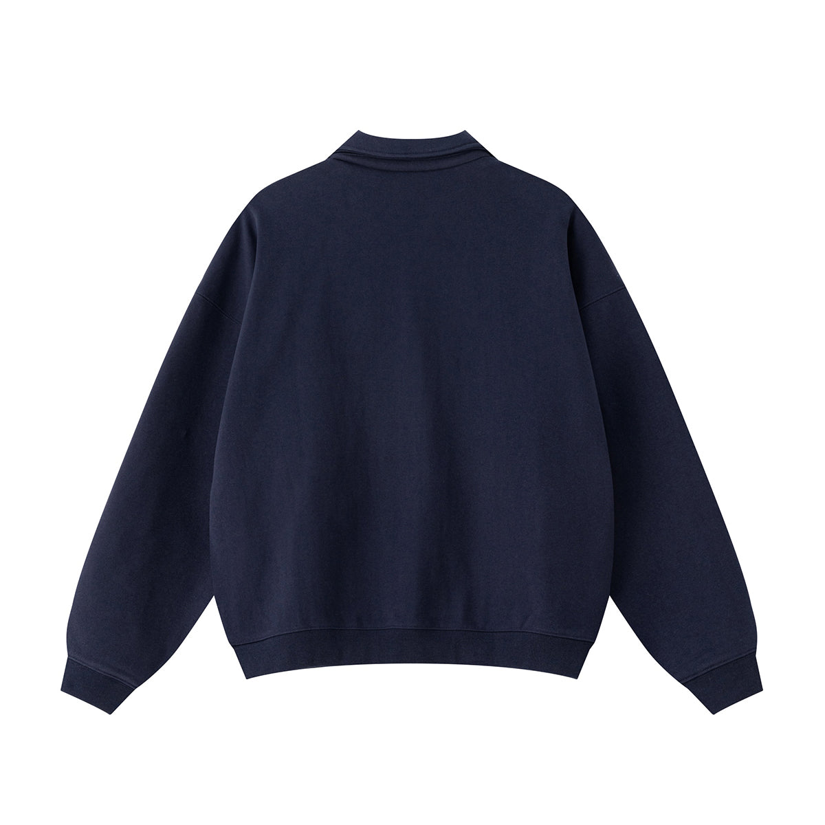 Relaxed Zip-Front Solid Color Sweatshirt