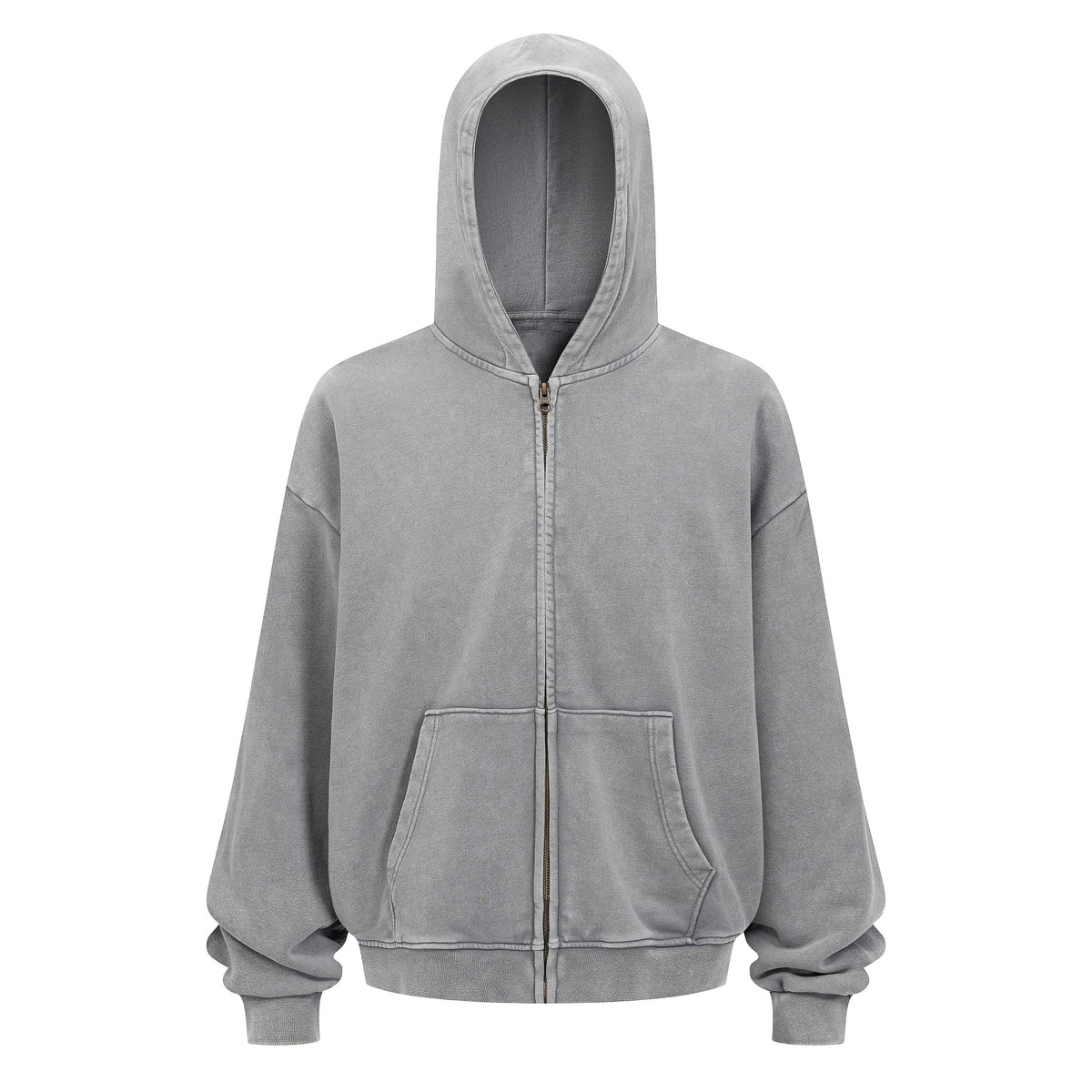 Double Yarn Vintage Washed Zippered Comfort Hoodie