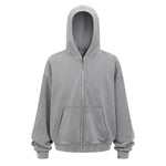 Double Yarn Vintage Washed Zippered Comfort Hoodie
