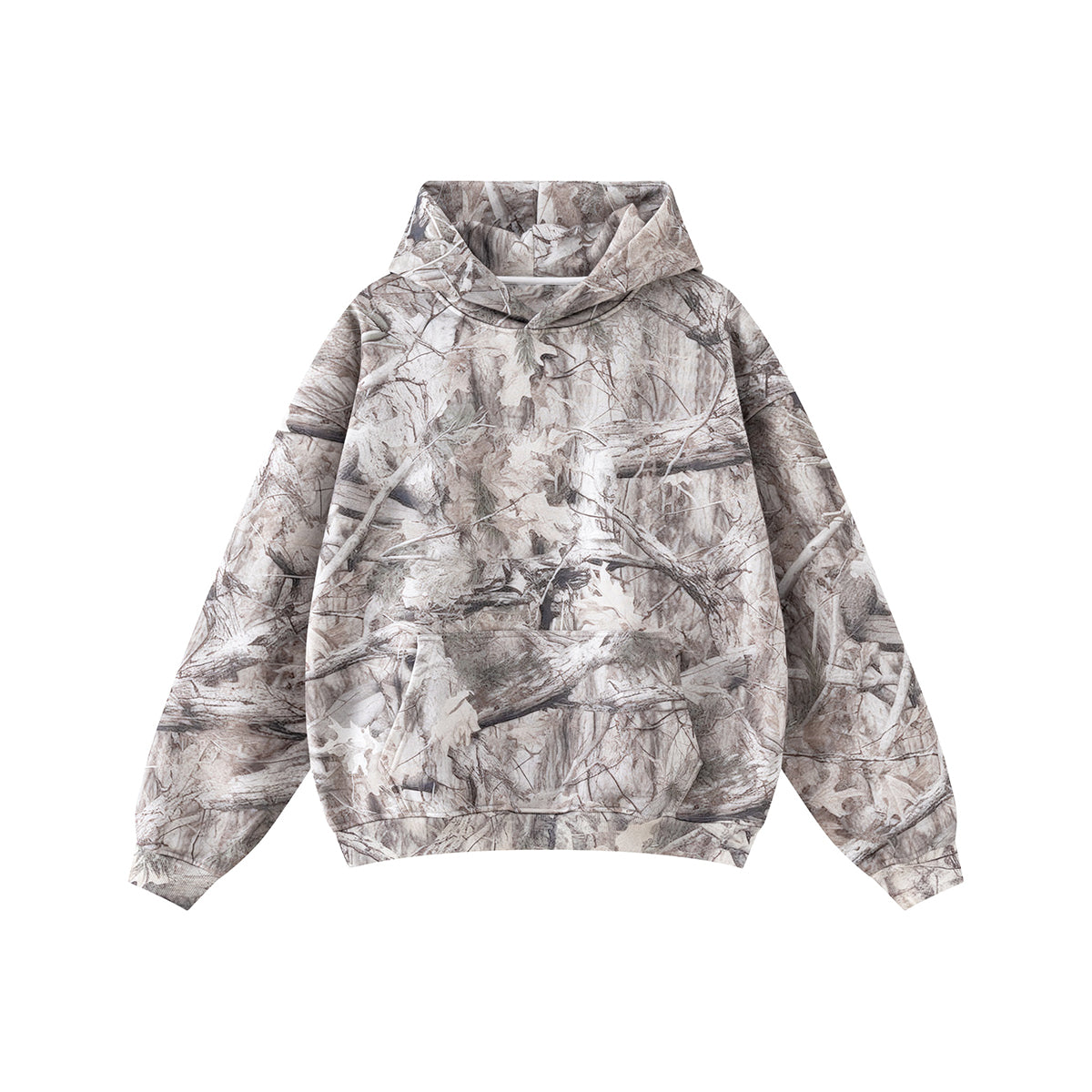 Relaxed Branch Camouflage Fleece Hoodie