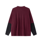 Velour Mock Layered Raglan Sleeve Top