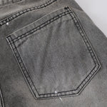 Paint Splatter Panel Stitching Barrel-Leg Jeans