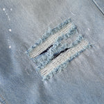 Light Blue Ripped Wide-Leg Jeans