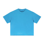 Boxy Raw Edge Washed Loose Short Sleeve Tee