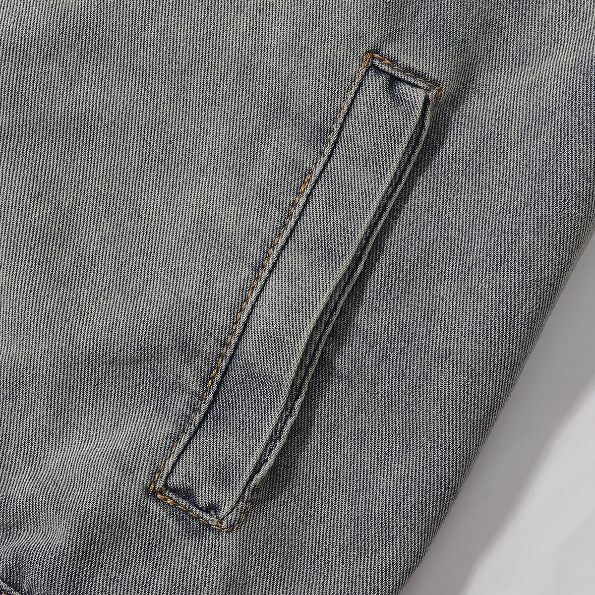 Contrast Stripe Washed Denim Baggy Jacket