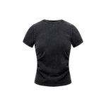 Washed Cotton Pleated Waist Tee 285gsm