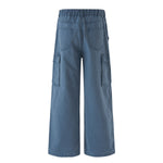 Wide Leg Cargo Pants Elastic Waistband Multi Pocket