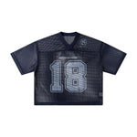 Retro Mesh Cropped Football Jersey Number 18