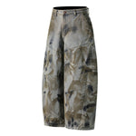 Vintage Tie-Dye Barrel-Leg Distressed Jeans