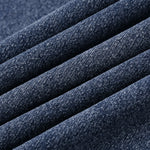 Crew Neck Washed Knit Denim Sweatshirt