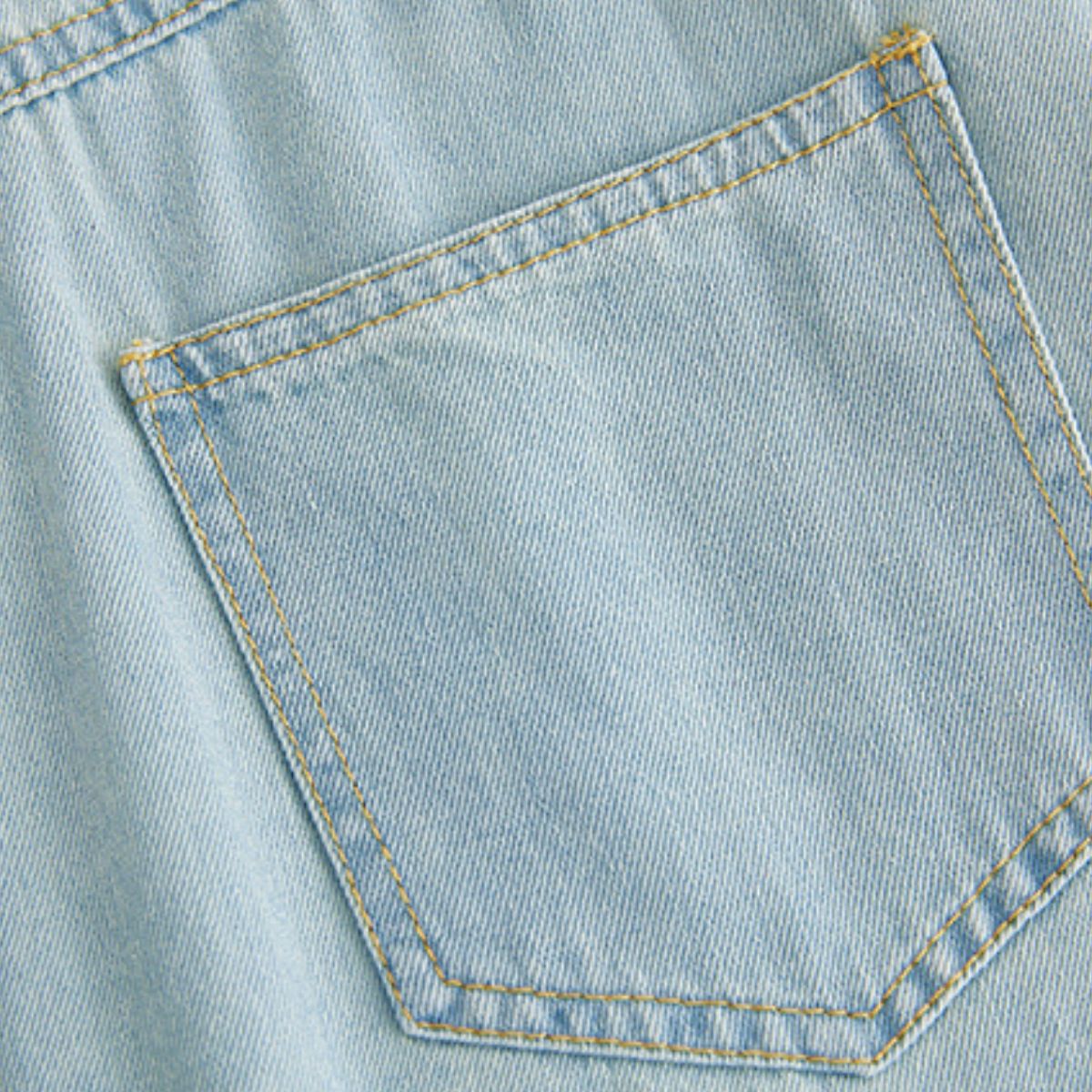 Pleated Short Sleeve Midi Denim Shirtdress