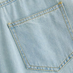 Pleated Short Sleeve Midi Denim Shirtdress