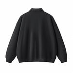 Solid Color Fleece Polo Collar Sweatshirt