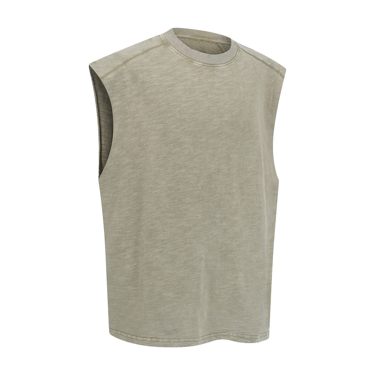 Raw Edge Distressed Studded Sleeveless Tee