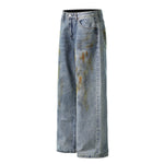 Grunge-Style Paint-Splatter Baggy Jeans