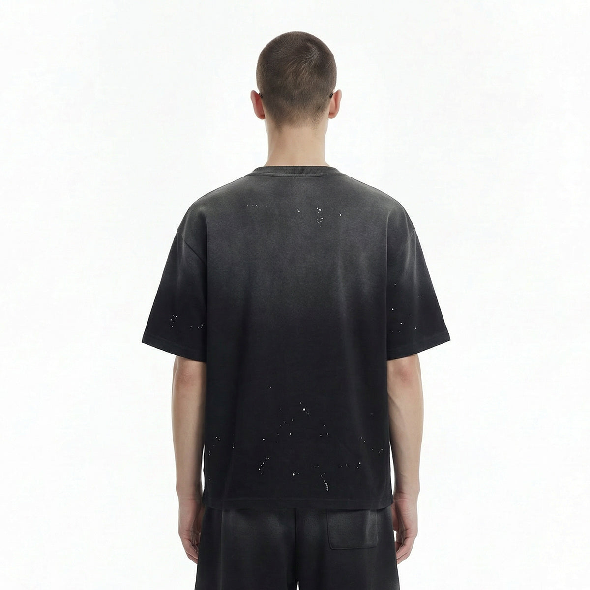 Splatter Dye Washed Distressed Air Mamba Cotton Tee