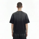 Splatter Dye Washed Distressed Air Mamba Cotton Tee