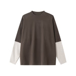 Velour Mock Layered Raglan Sleeve Top