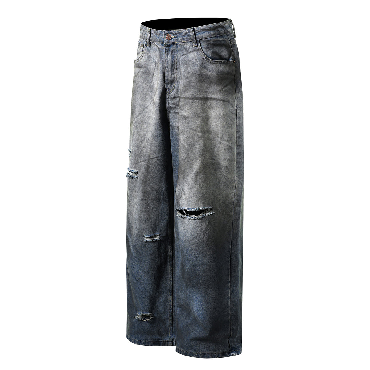 Vintage Faded Ripped Denim Pants