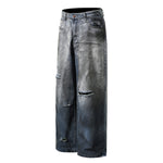 Vintage Faded Ripped Denim Pants